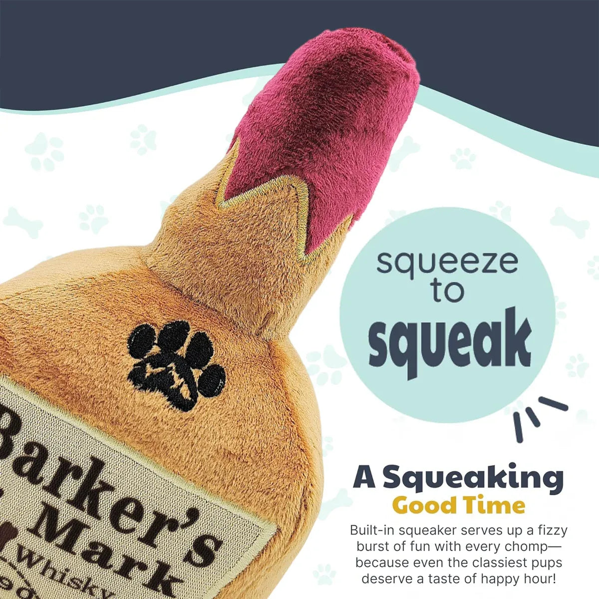 Dog Squeaky Toy Plush Wine Bottle Stuffed Chew Toy Sound Pet Play