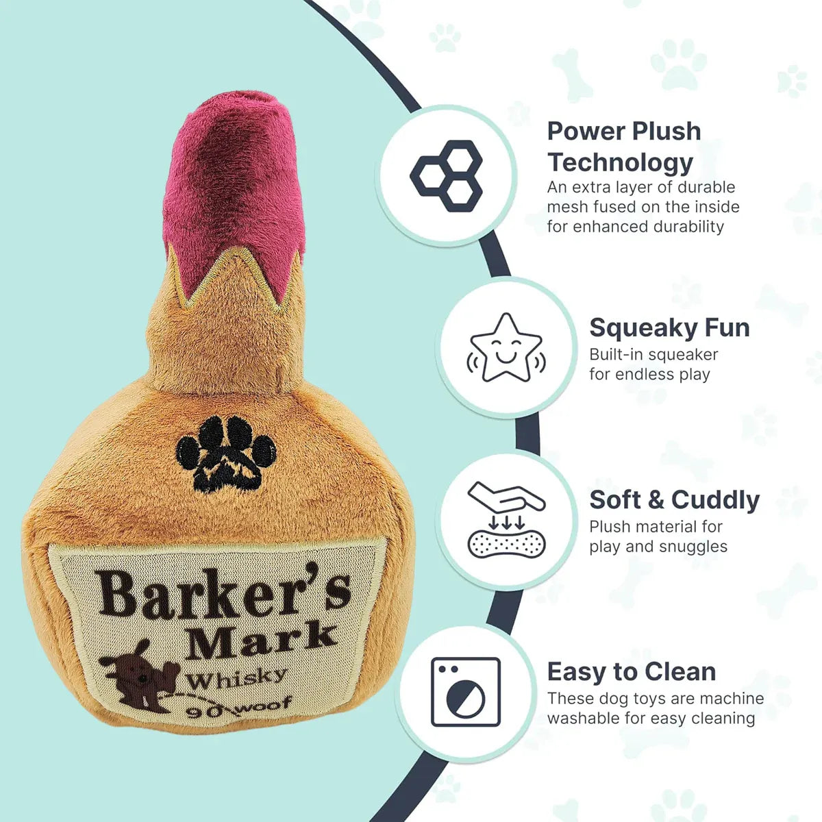 Dog Squeaky Toy Plush Wine Bottle Stuffed Chew Toy Sound Pet Play