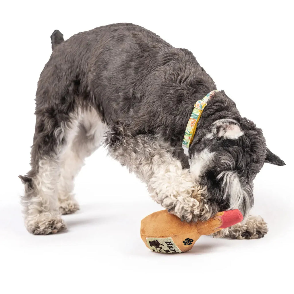 Dog Squeaky Toy Plush Wine Bottle Stuffed Chew Toy Sound Pet Play