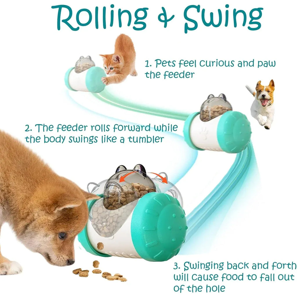 Pet Swing Dispensing Toy for Dogs Chew Resistant Interactive Slow