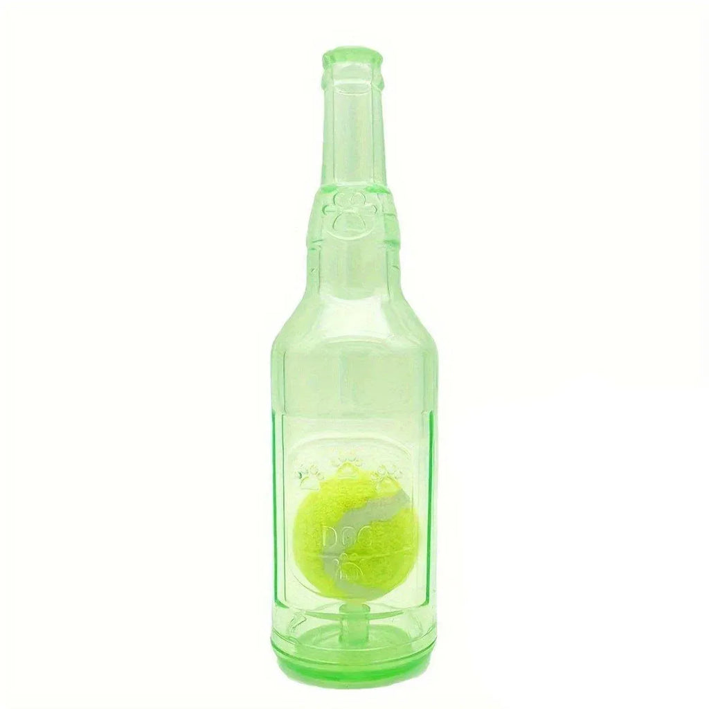 Durable Pet Teething Resistant Tennis Ball Wine Bottle Chew Toy