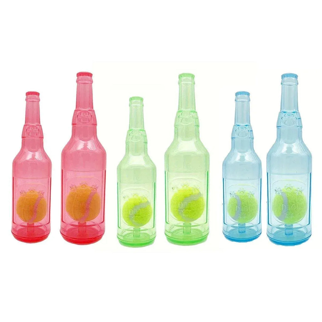 Durable Pet Teething Resistant Tennis Ball Wine Bottle Chew Toy