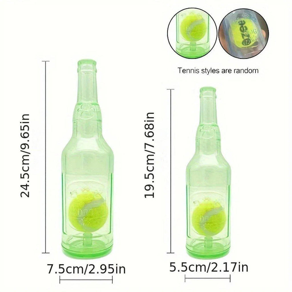 Durable Pet Teething Resistant Tennis Ball Wine Bottle Chew Toy