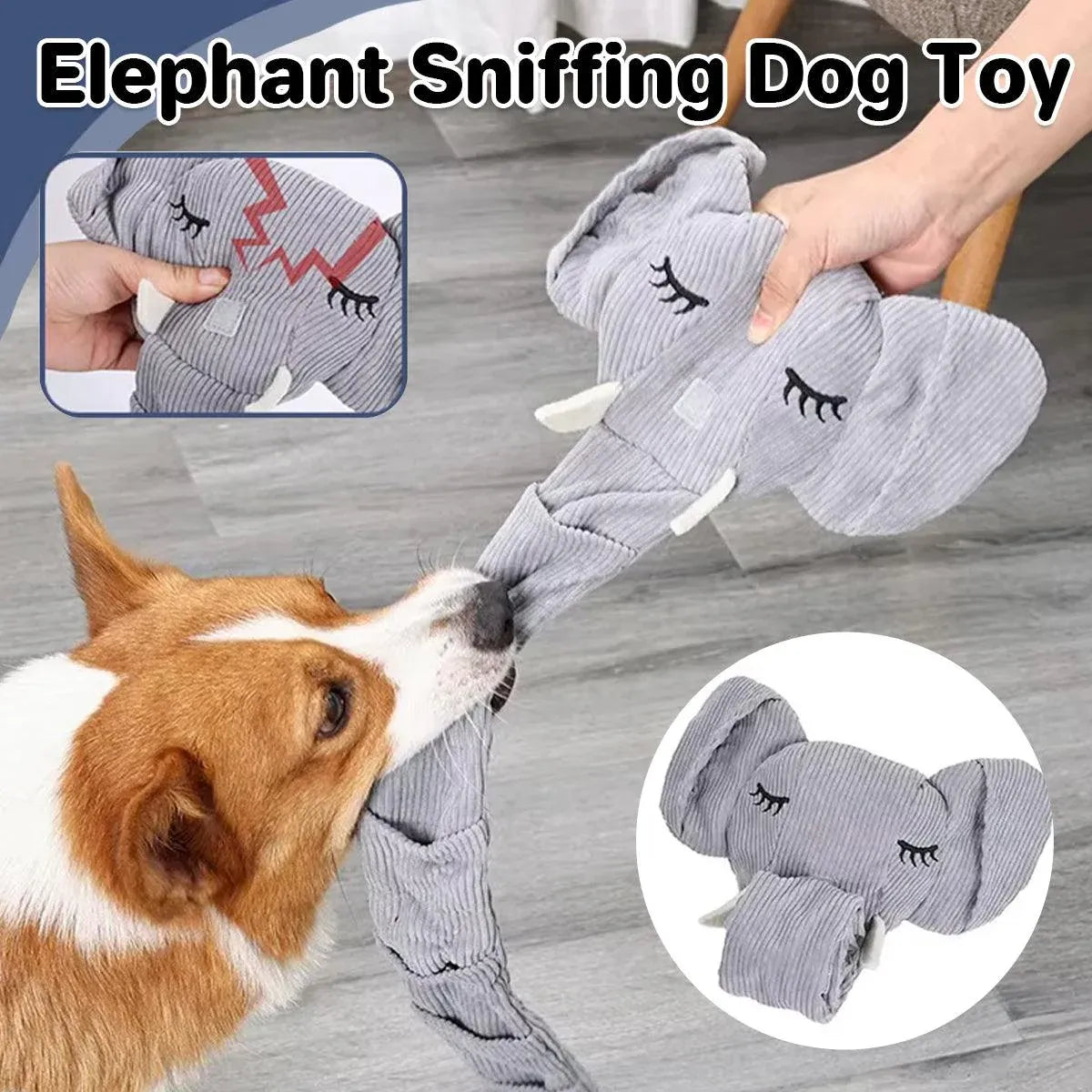 Dog Sniffing Toy Elephant Shaped Interactive Food Hiding Sound Toy