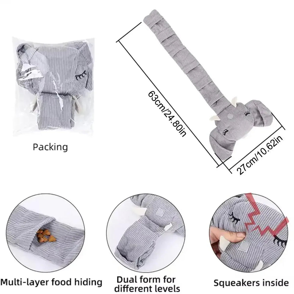 Dog Sniffing Toy Elephant Shaped Interactive Food Hiding Sound Toy