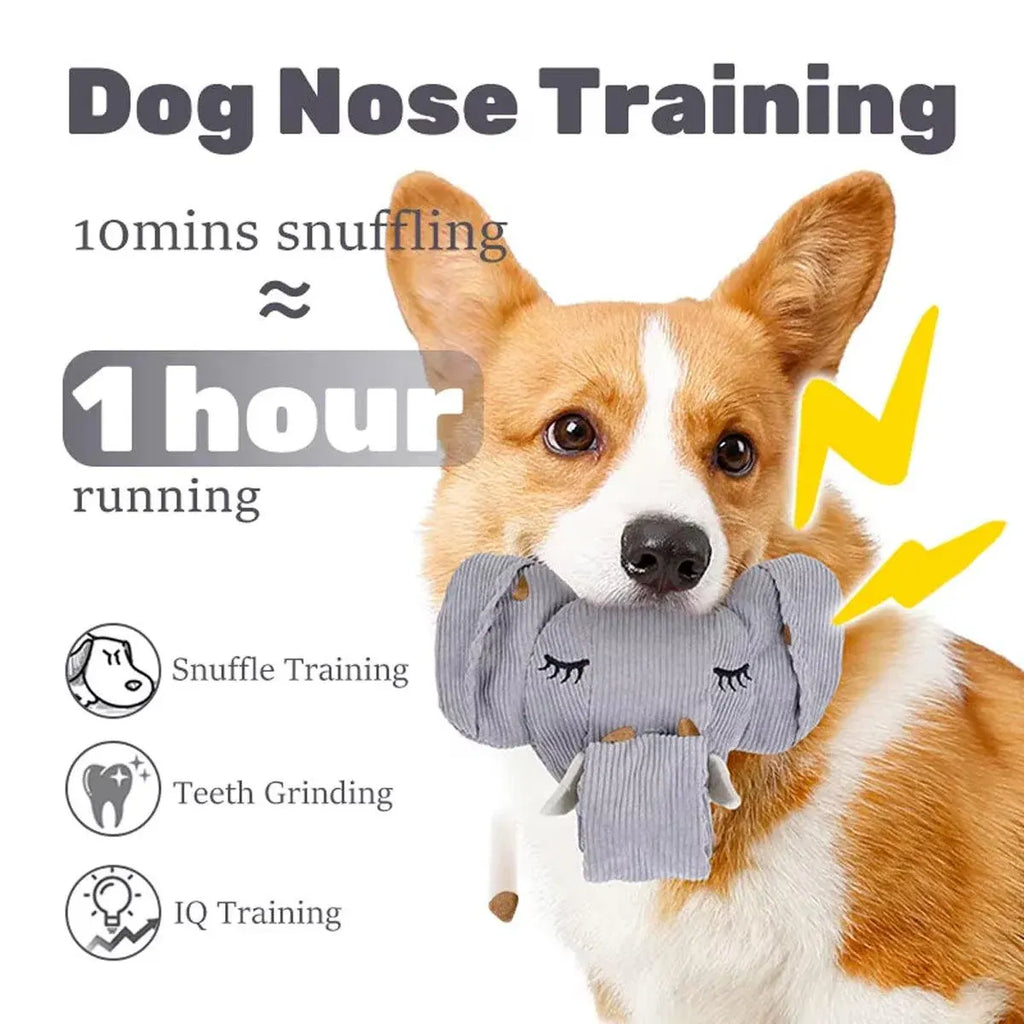 Dog Sniffing Toy Elephant Shaped Interactive Food Hiding Sound Toy