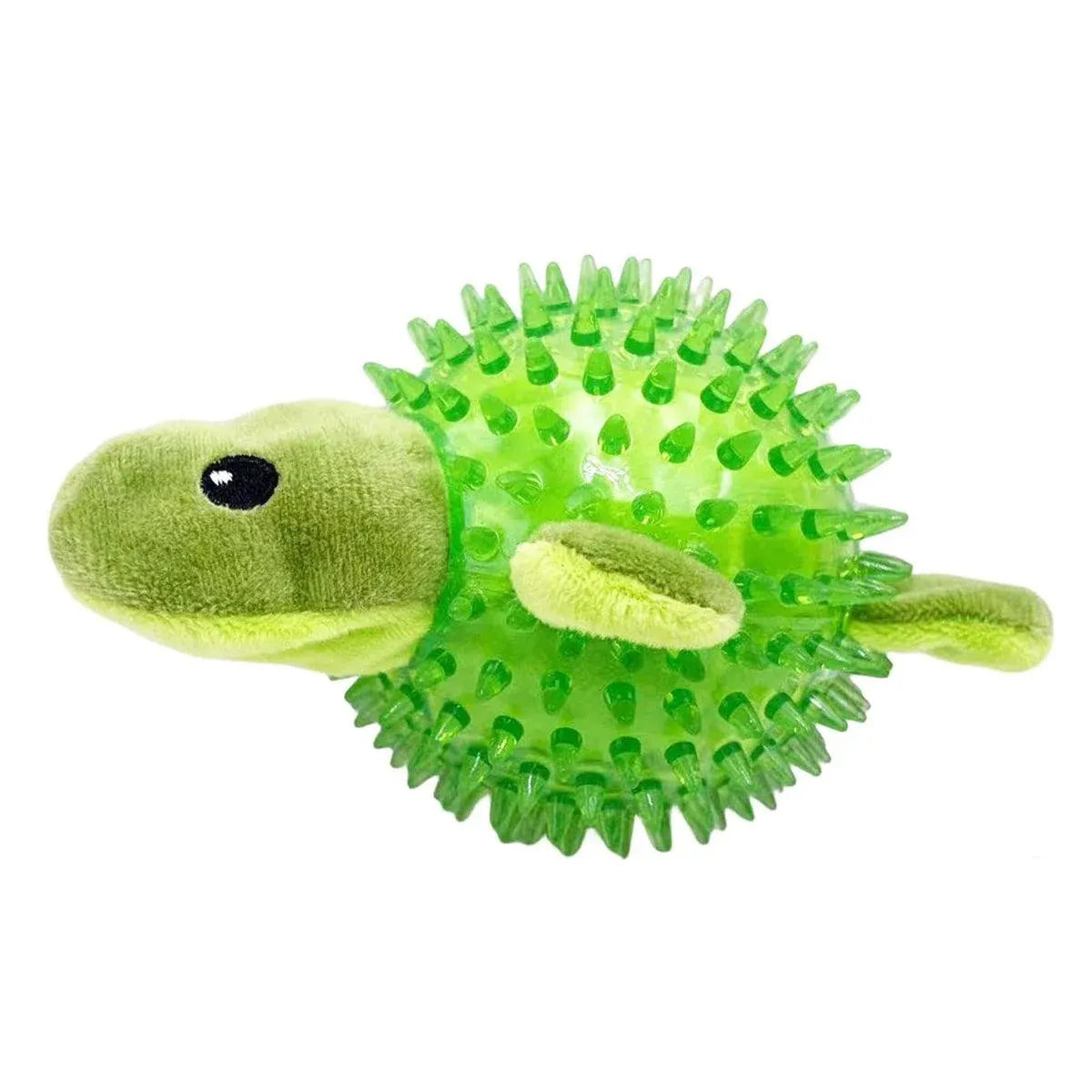 Dog Toy Rubber Spiky Ball Squeaky Chew Sound Interactive Pet Play