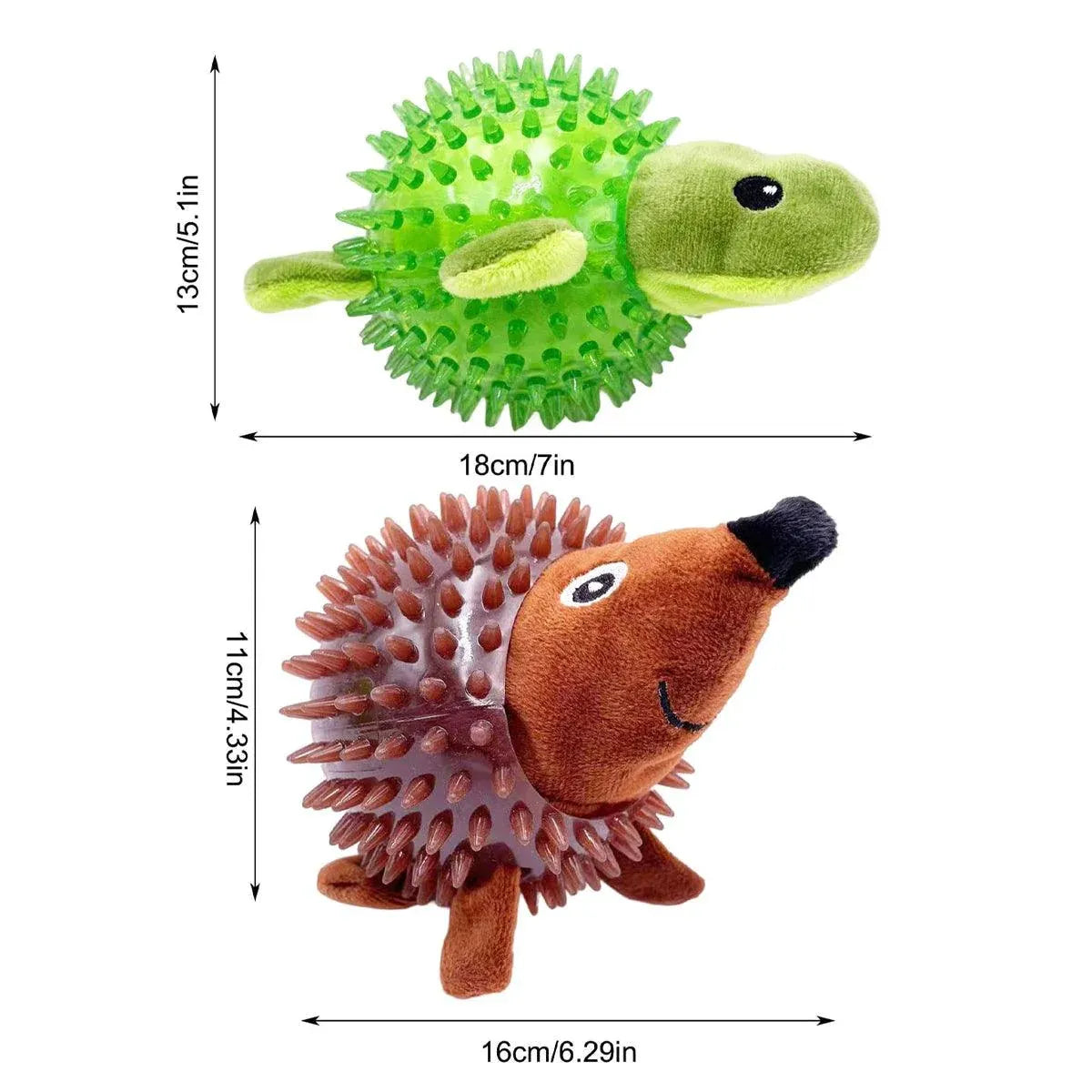 Dog Toy Rubber Spiky Ball Squeaky Chew Sound Interactive Pet Play