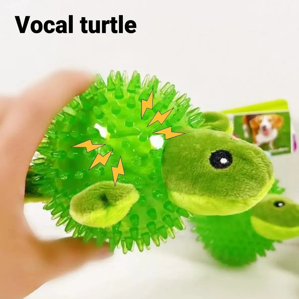 Dog Toy Rubber Spiky Ball Squeaky Chew Sound Interactive Pet Play