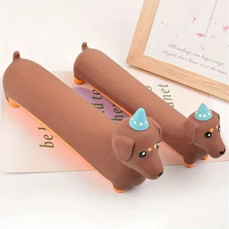 Indoor Pet Latex Squeaky Dachshund Dog Toy Interactive Boredom Relief