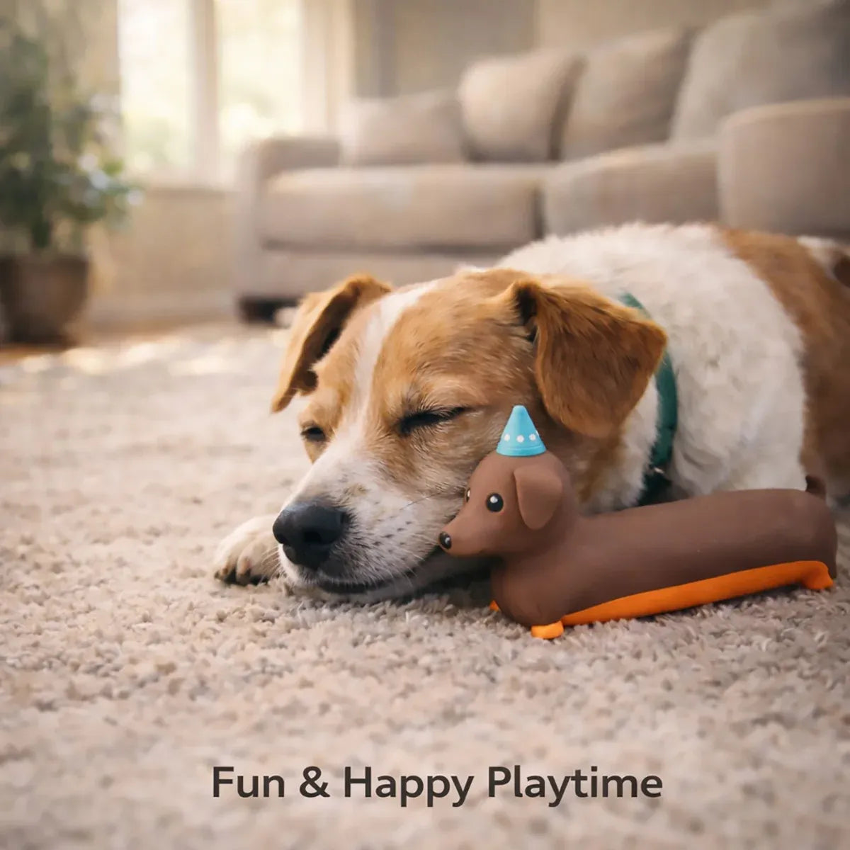 Indoor Pet Latex Squeaky Dachshund Dog Toy Interactive Boredom Relief