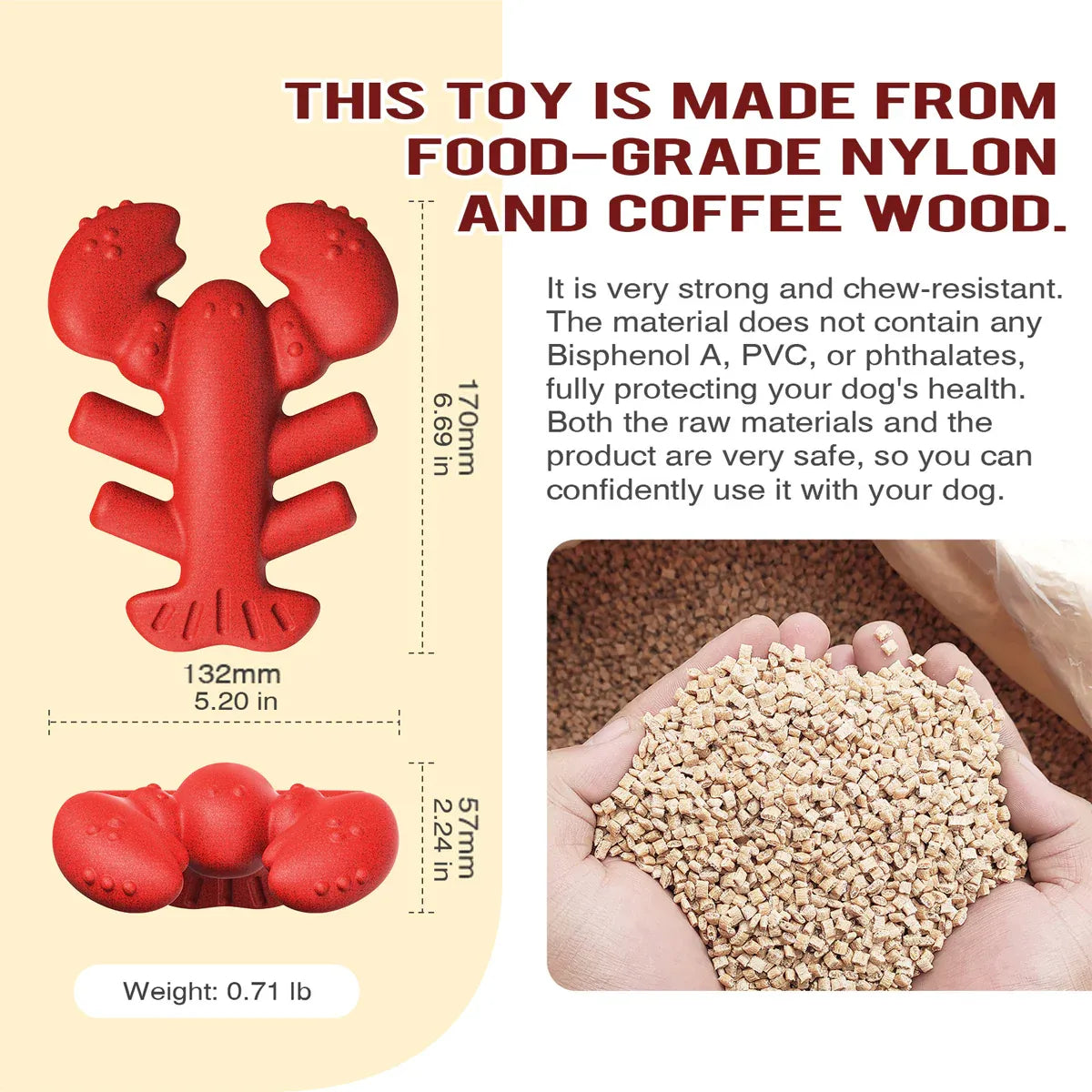 Dog Chew Toy Lobster Shape Teething Stick Durable Bite Toy