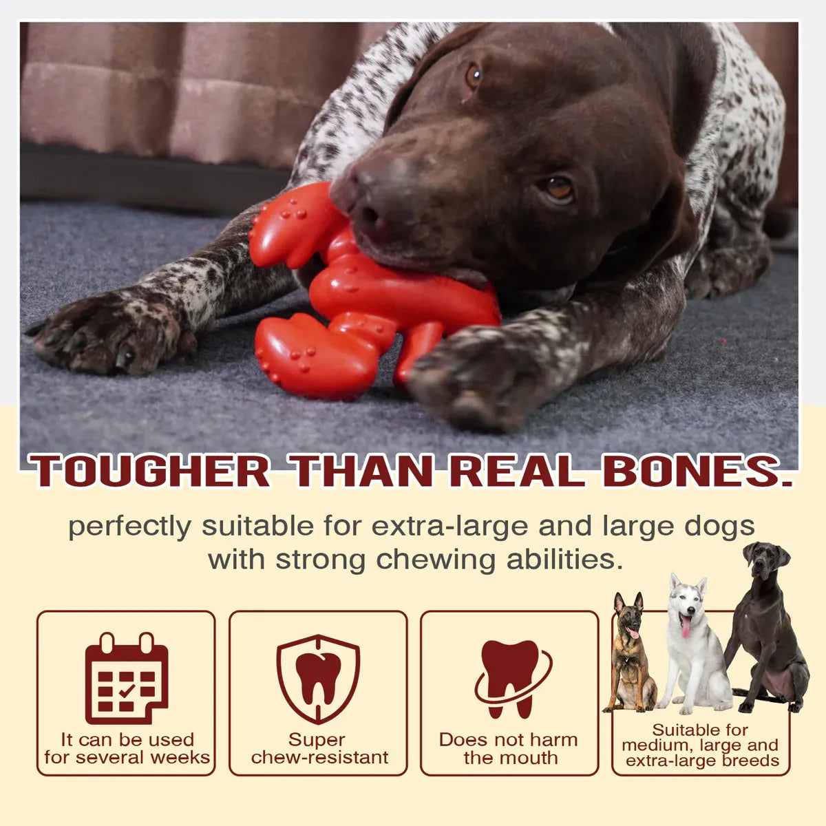 Dog Chew Toy Lobster Shape Teething Stick Durable Bite Toy