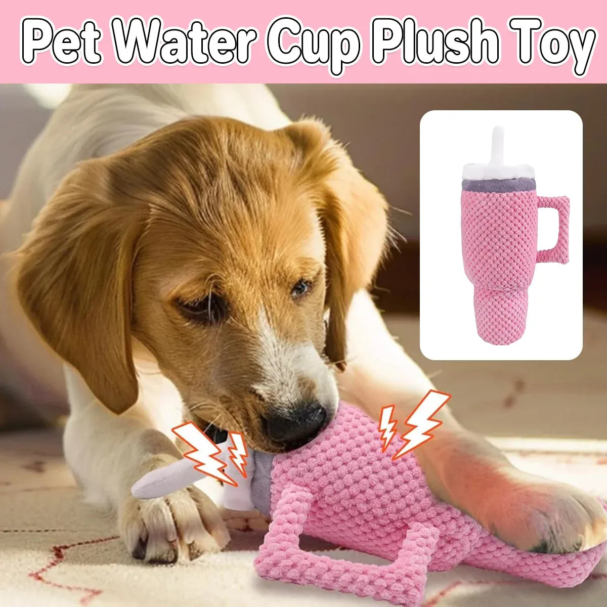 Dog Squeaky Toy Stuffed Water Cup Toy Plush Cup Chew and Supplies