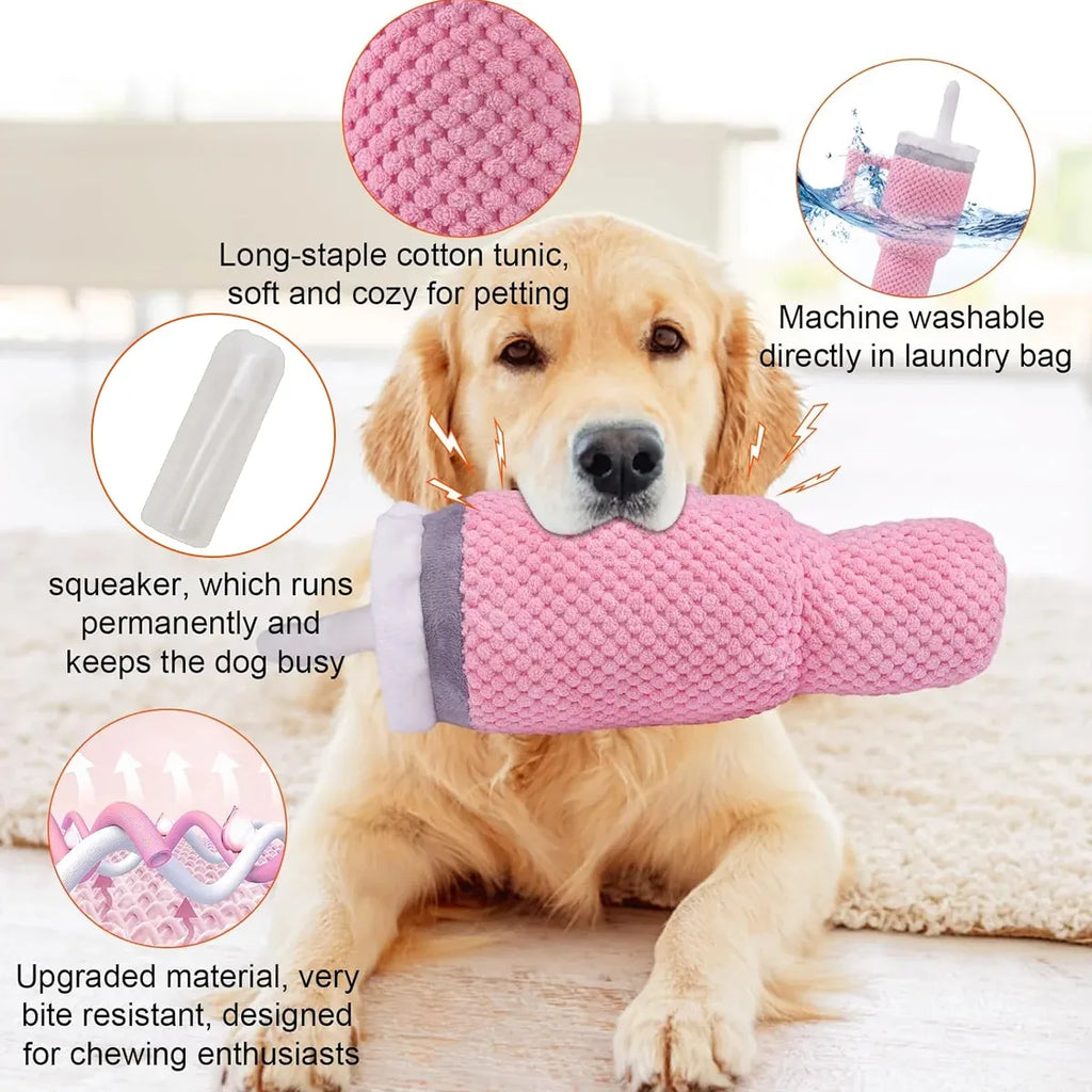 Dog Squeaky Toy Stuffed Water Cup Toy Plush Cup Chew and Supplies