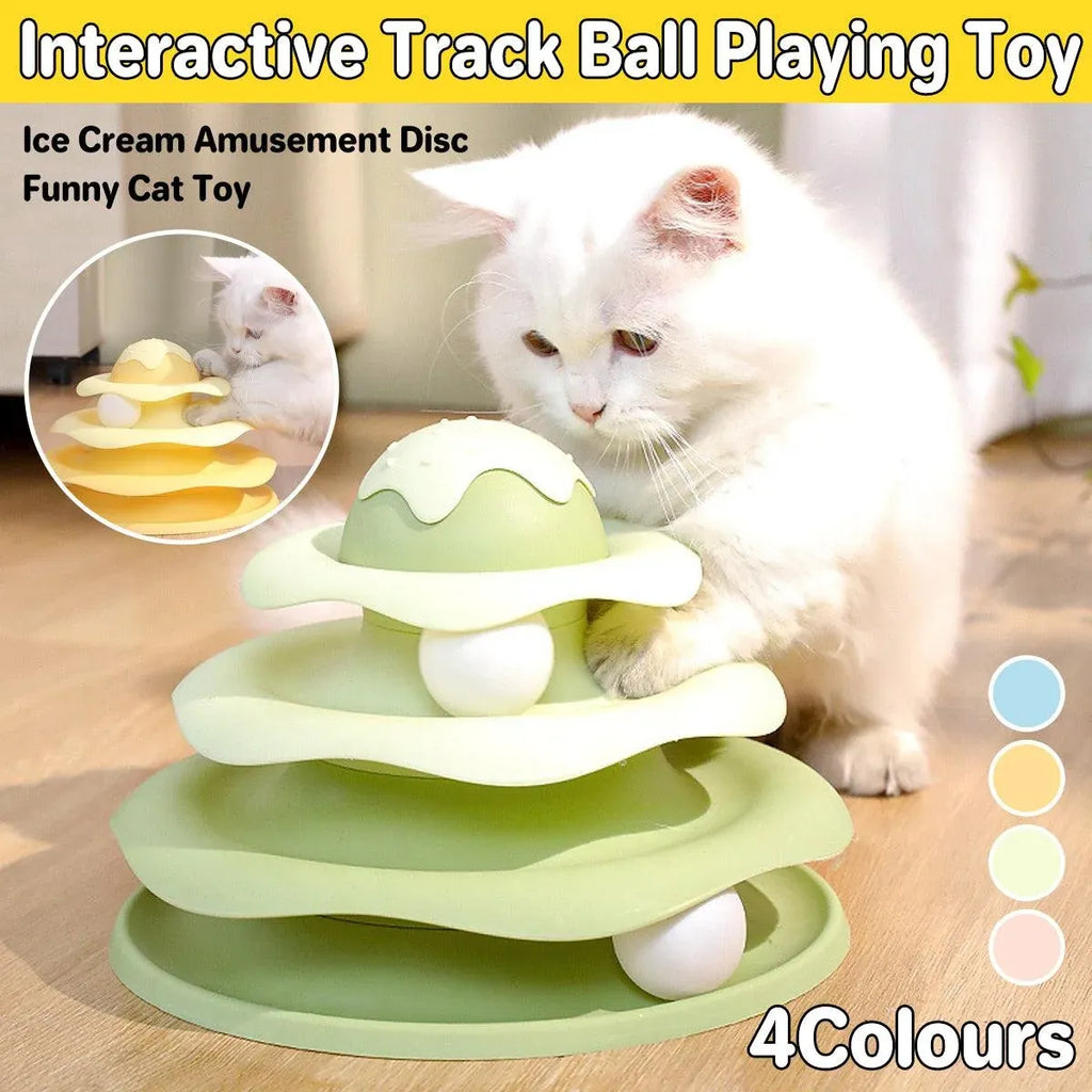 Funny Cat Toy Pet Toys Plastic Tower Interactive Track Ball Playing