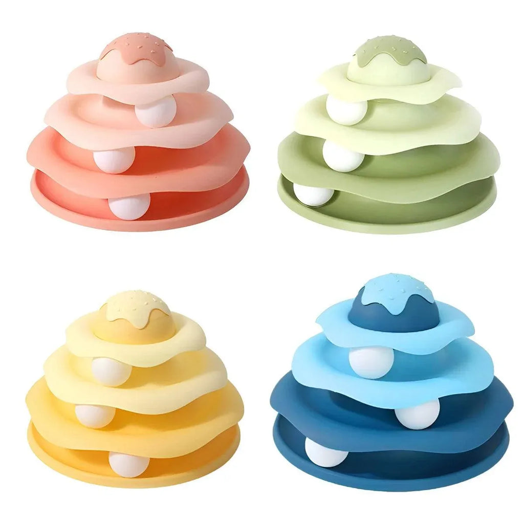 Funny Cat Toy Pet Toys Plastic Tower Interactive Track Ball Playing
