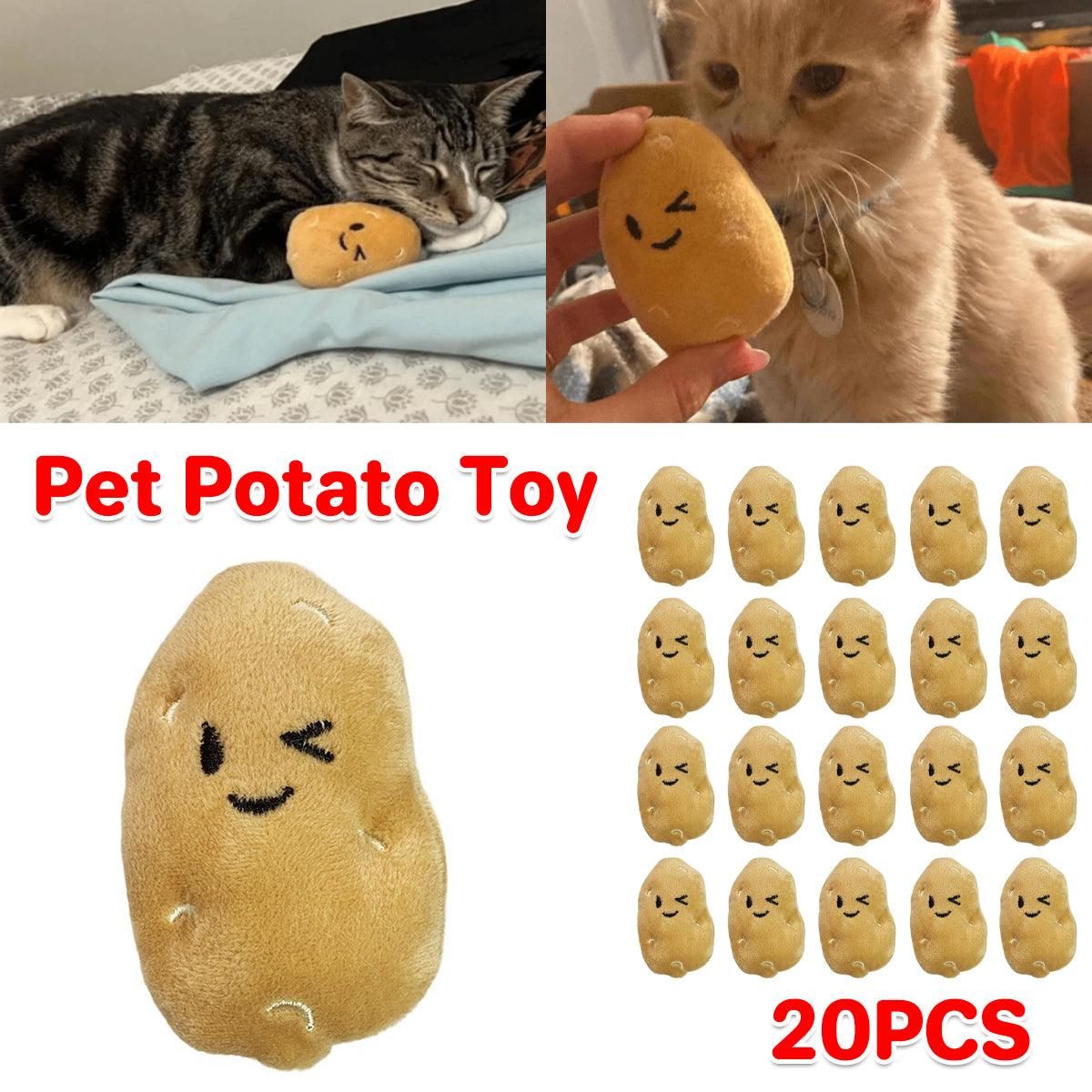 20PCS Handmade Cute Squeaky Little Potato Doll Pet Plush Doll For Dog