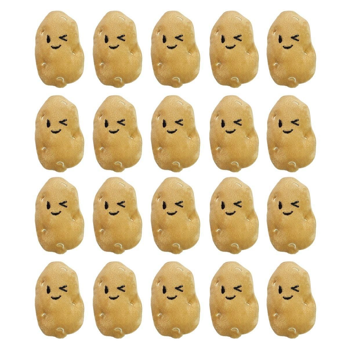 20PCS Handmade Cute Squeaky Little Potato Doll Pet Plush Doll For Dog