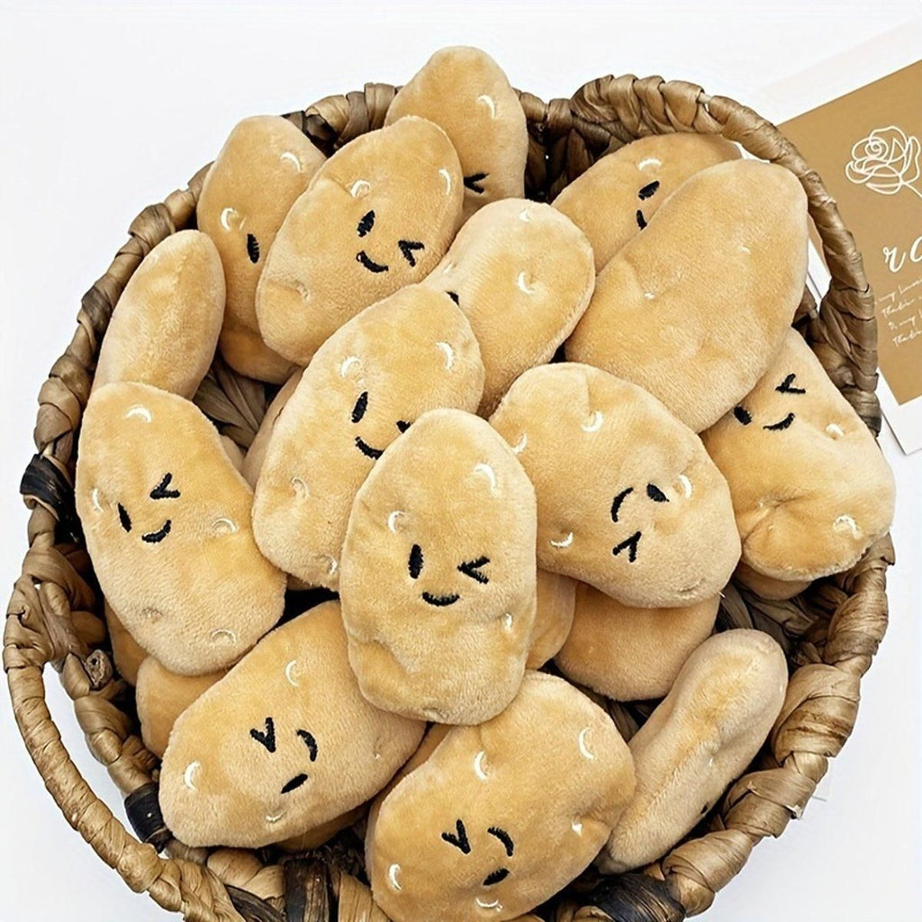 20PCS Handmade Cute Squeaky Little Potato Doll Pet Plush Doll For Dog