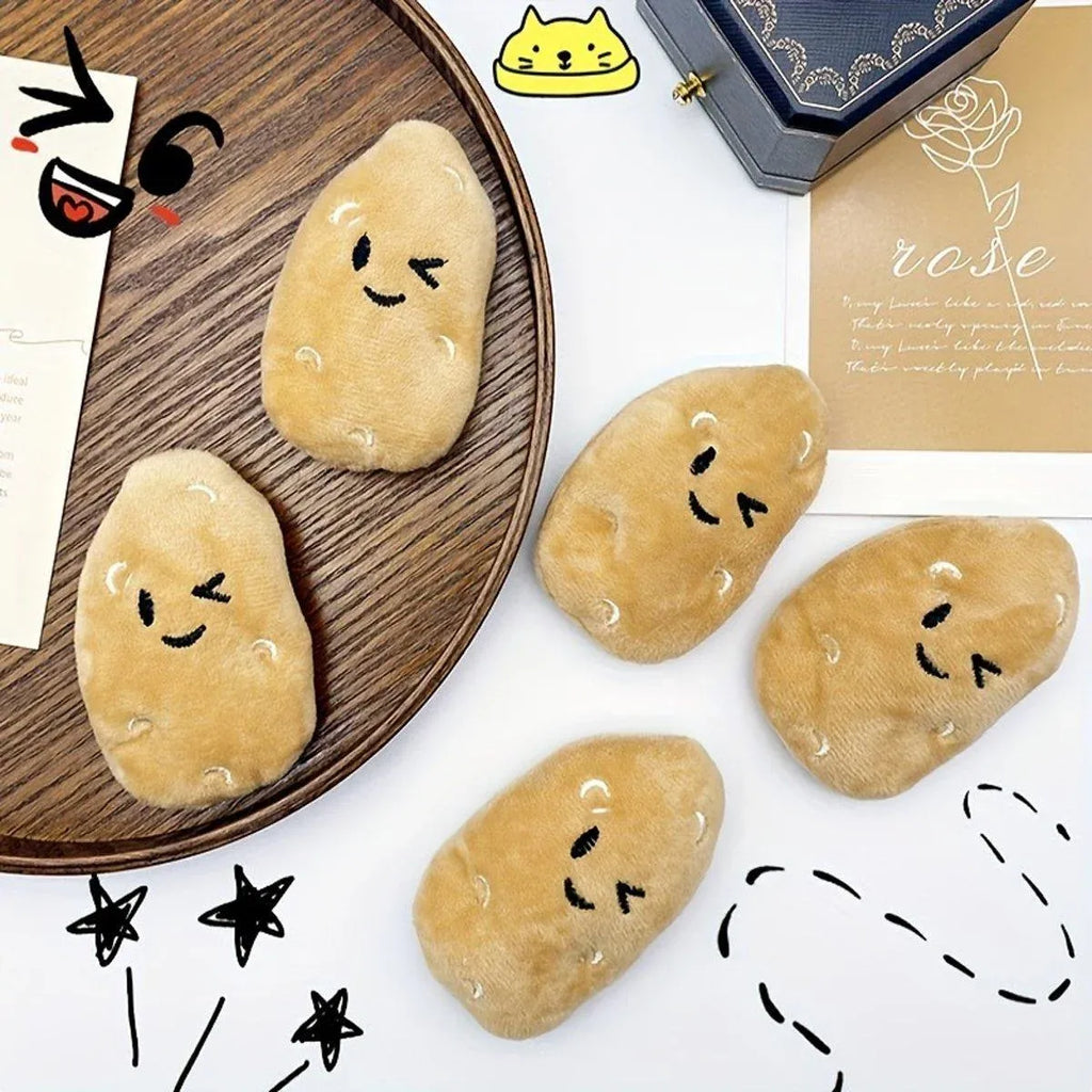 20PCS Handmade Cute Squeaky Little Potato Doll Pet Plush Doll For Dog