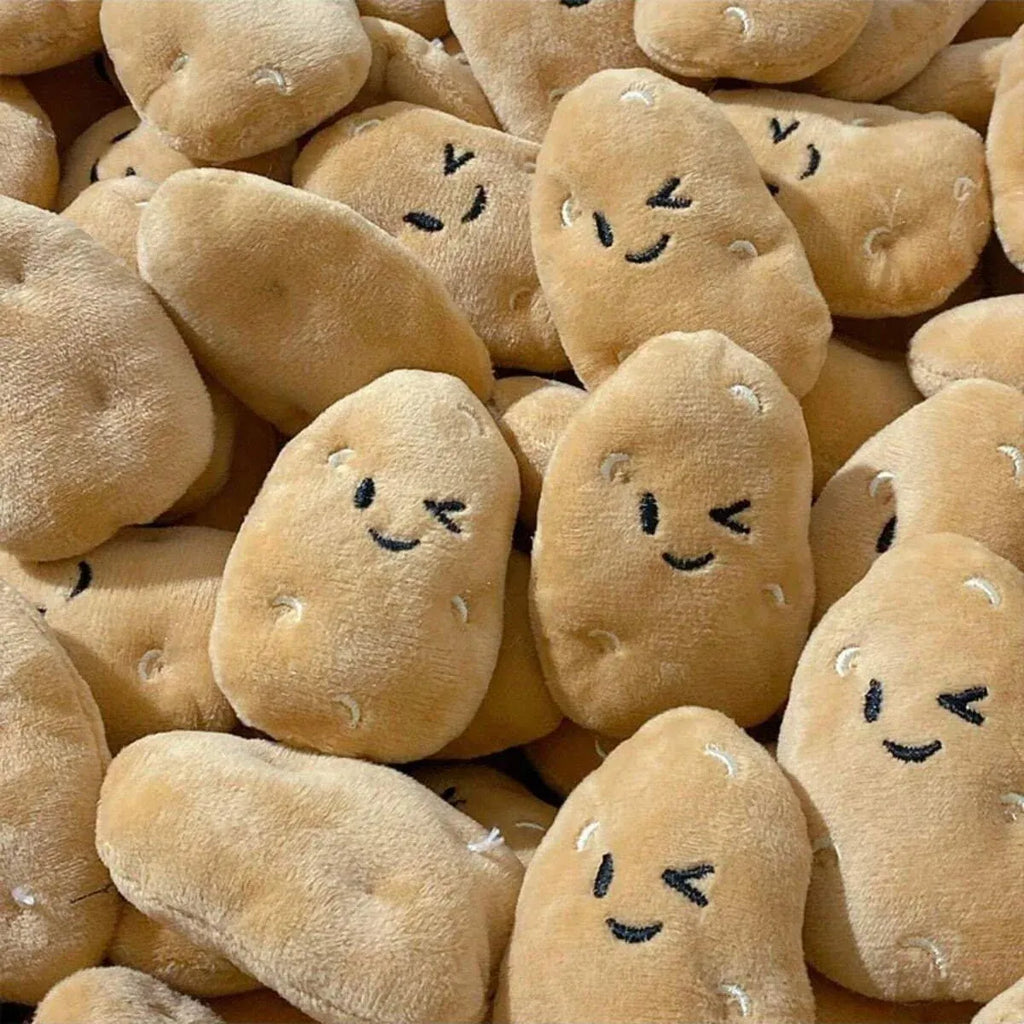 20PCS Handmade Cute Squeaky Little Potato Doll Pet Plush Doll For Dog