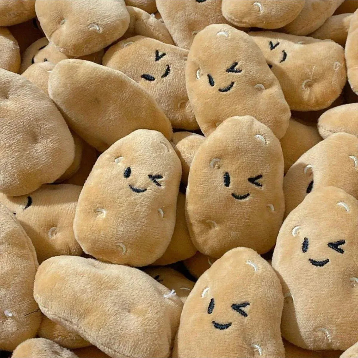 20PCS Handmade Cute Squeaky Little Potato Doll Pet Plush Doll For Dog