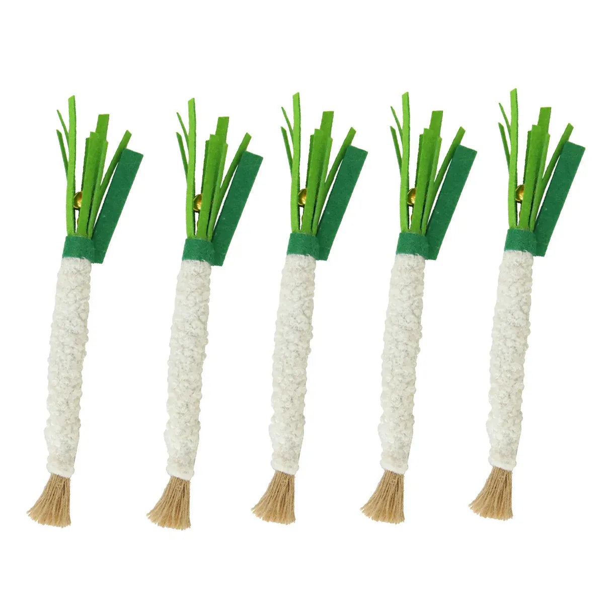 5pcs Simulation Scallion Cat Chewing Toy