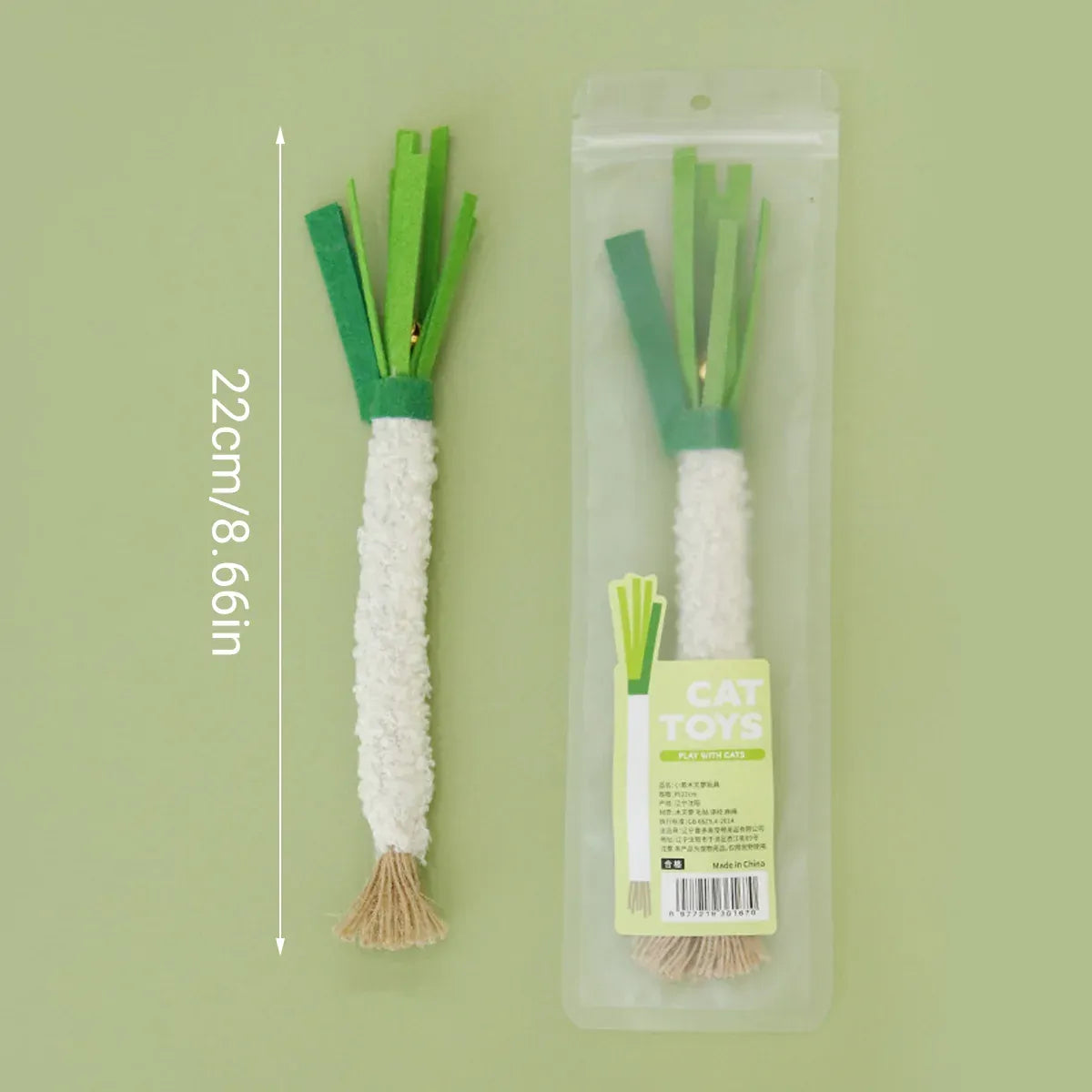 5pcs Simulation Scallion Cat Chewing Toy