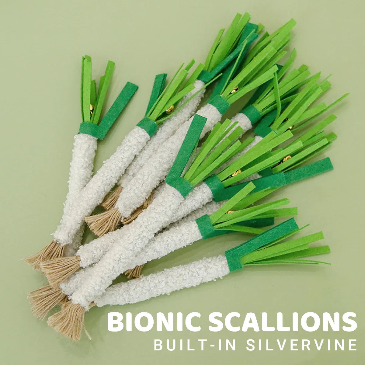 5pcs Simulation Scallion Cat Chewing Toy