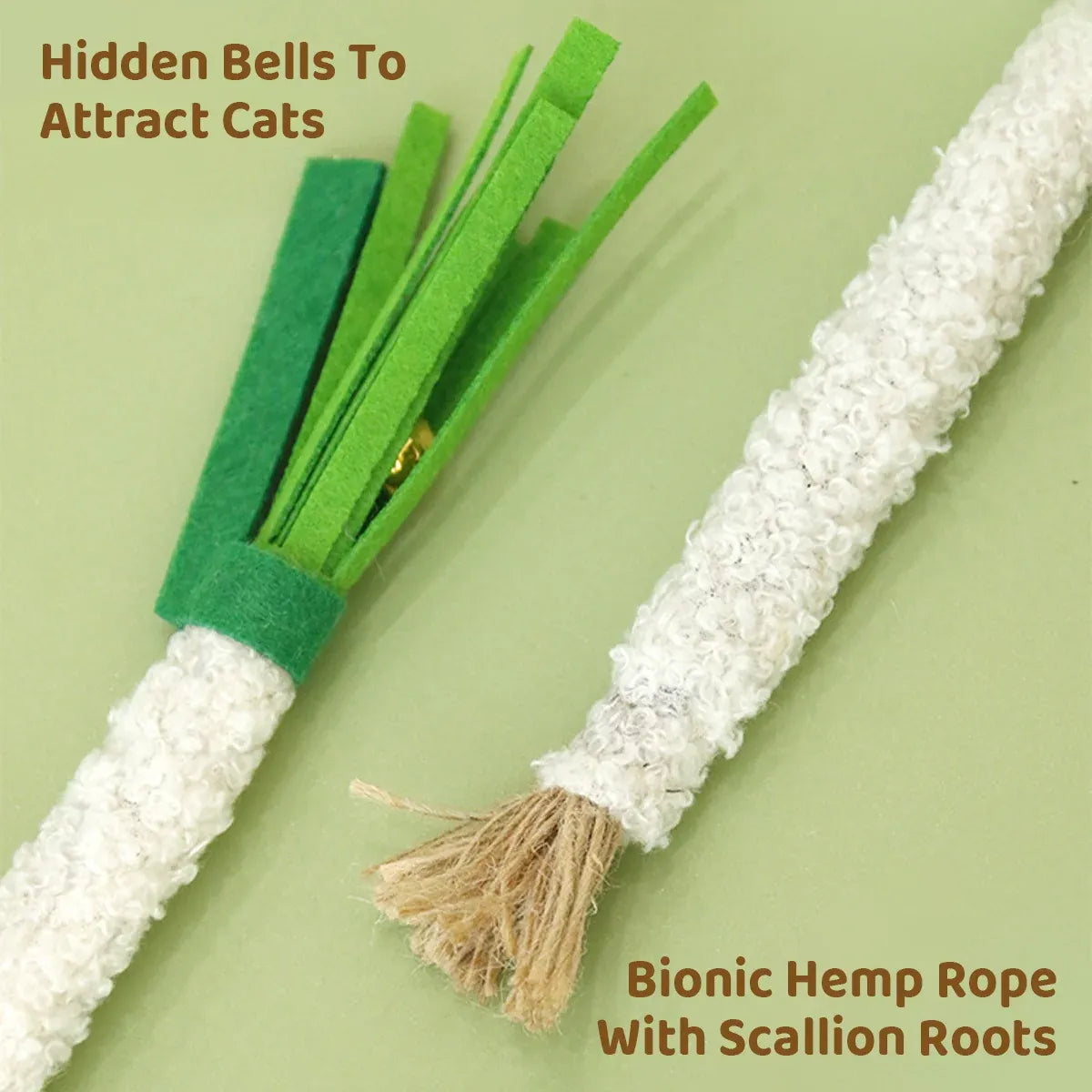 5pcs Simulation Scallion Cat Chewing Toy