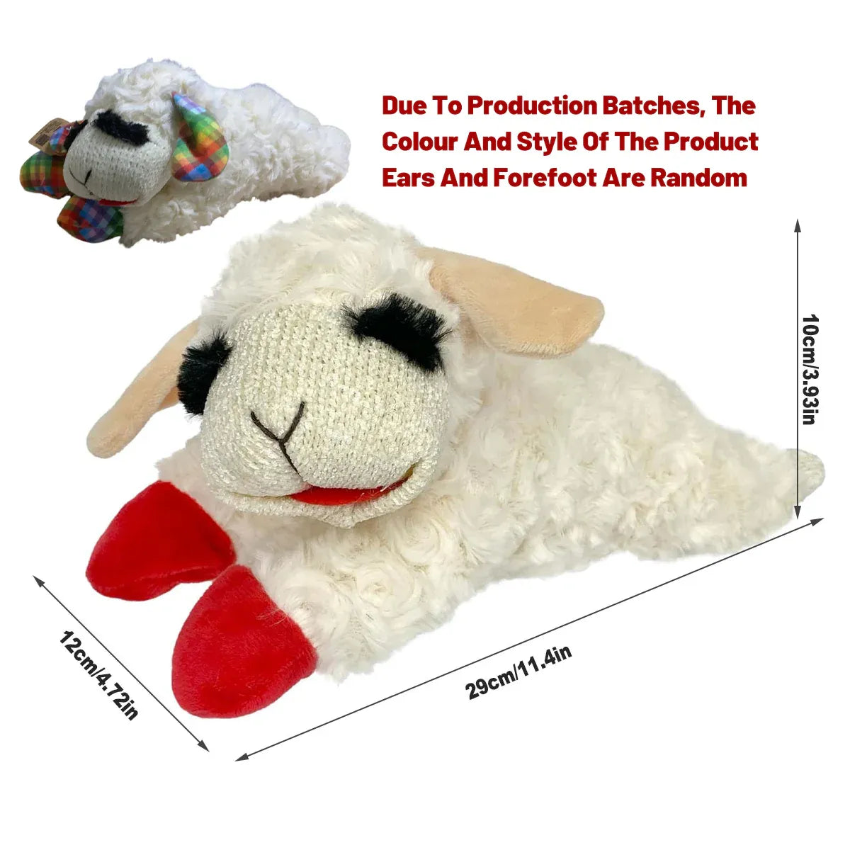 Aimall Lamb Plush Squeaky Dog Toy, White, photo 3 of 8