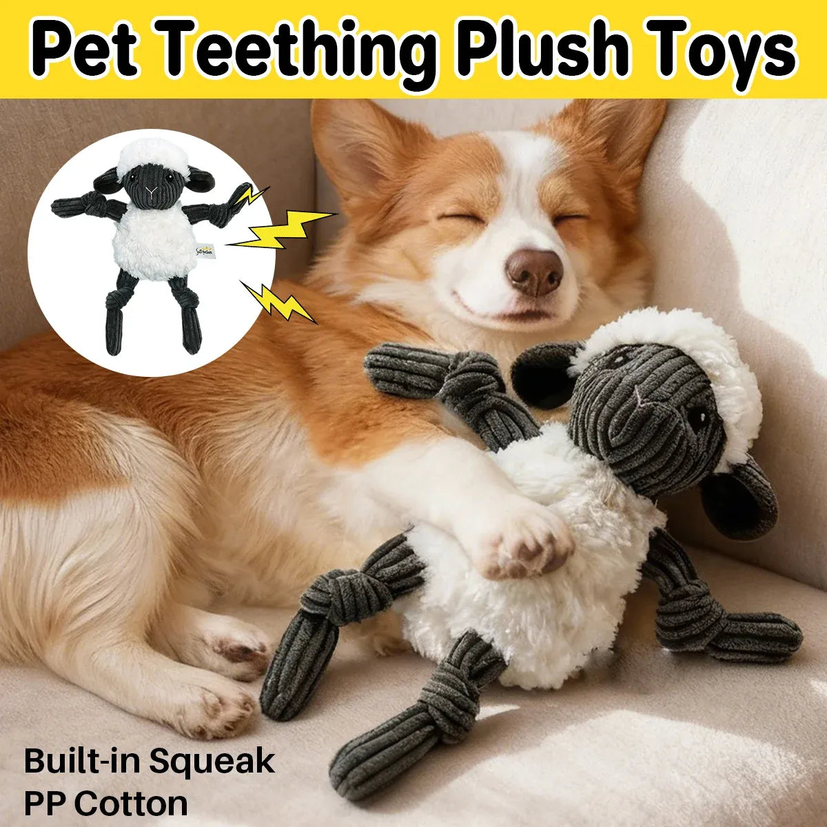 Lamb Shape Pet Chew Toy with Squeaker Soft