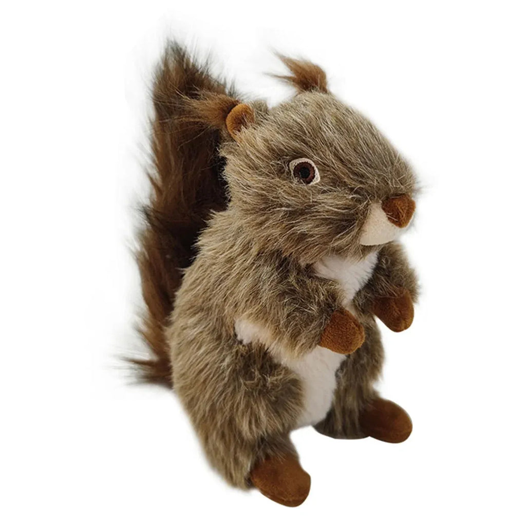 Simulation Squirrel Plush Dog Toy Interactive Squeaky Chew