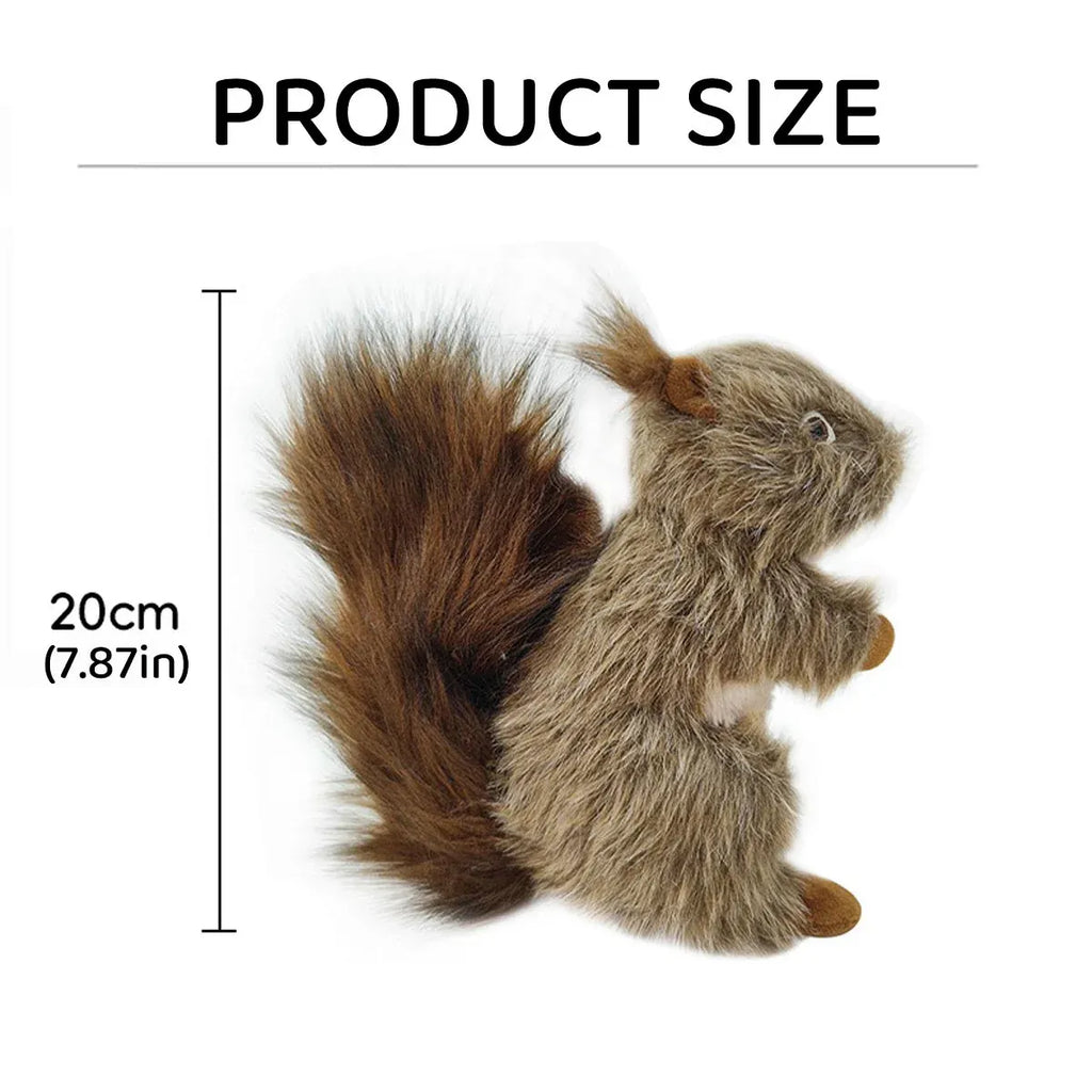 Simulation Squirrel Plush Dog Toy Interactive Squeaky Chew
