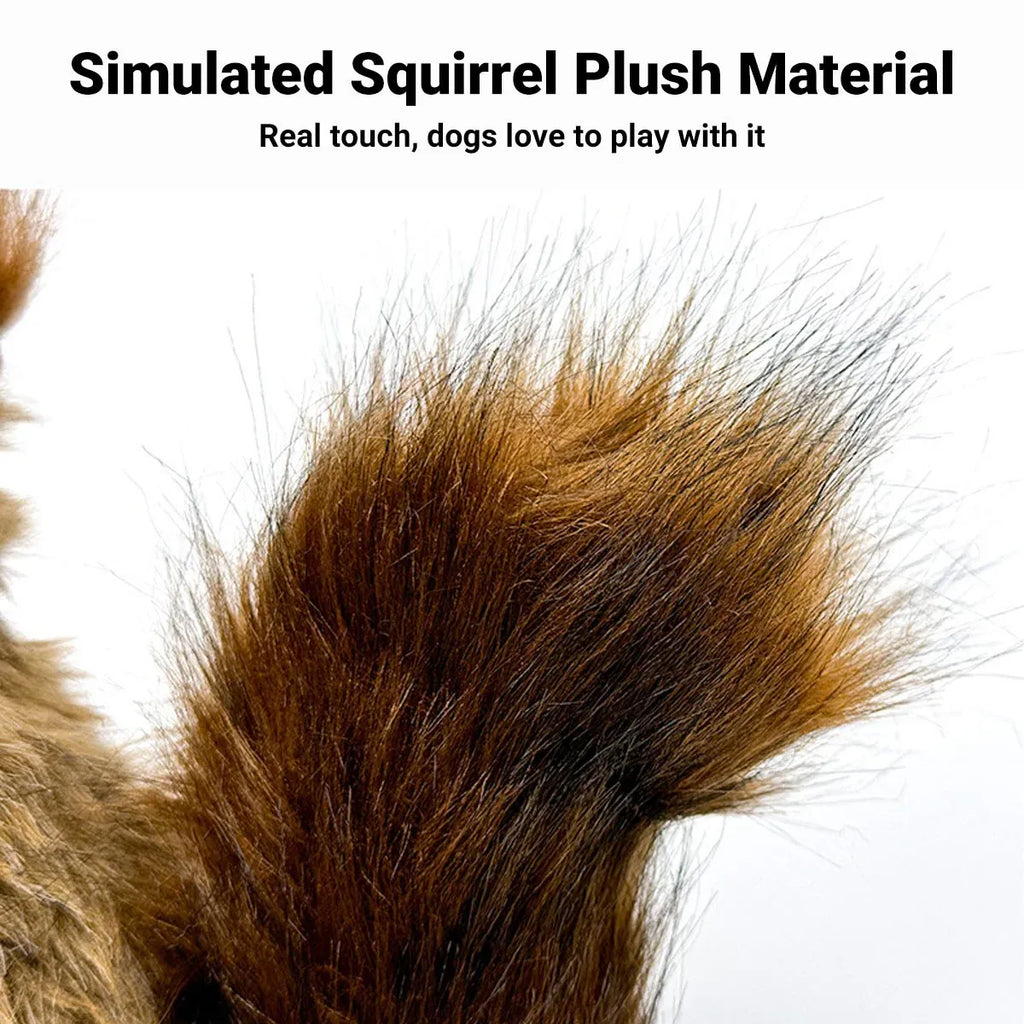 Simulation Squirrel Plush Dog Toy Interactive Squeaky Chew