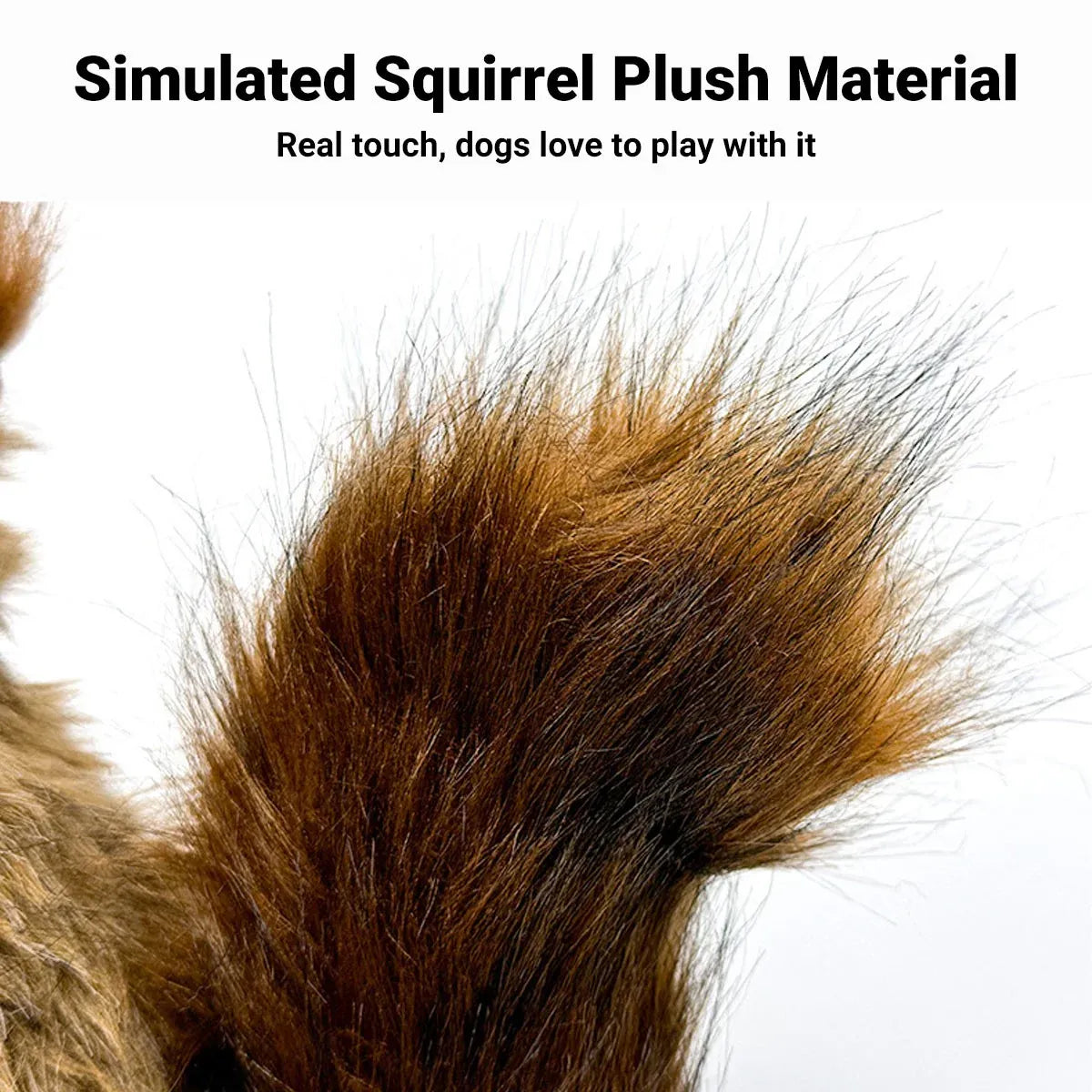 Simulation Squirrel Plush Dog Toy Interactive Squeaky Chew