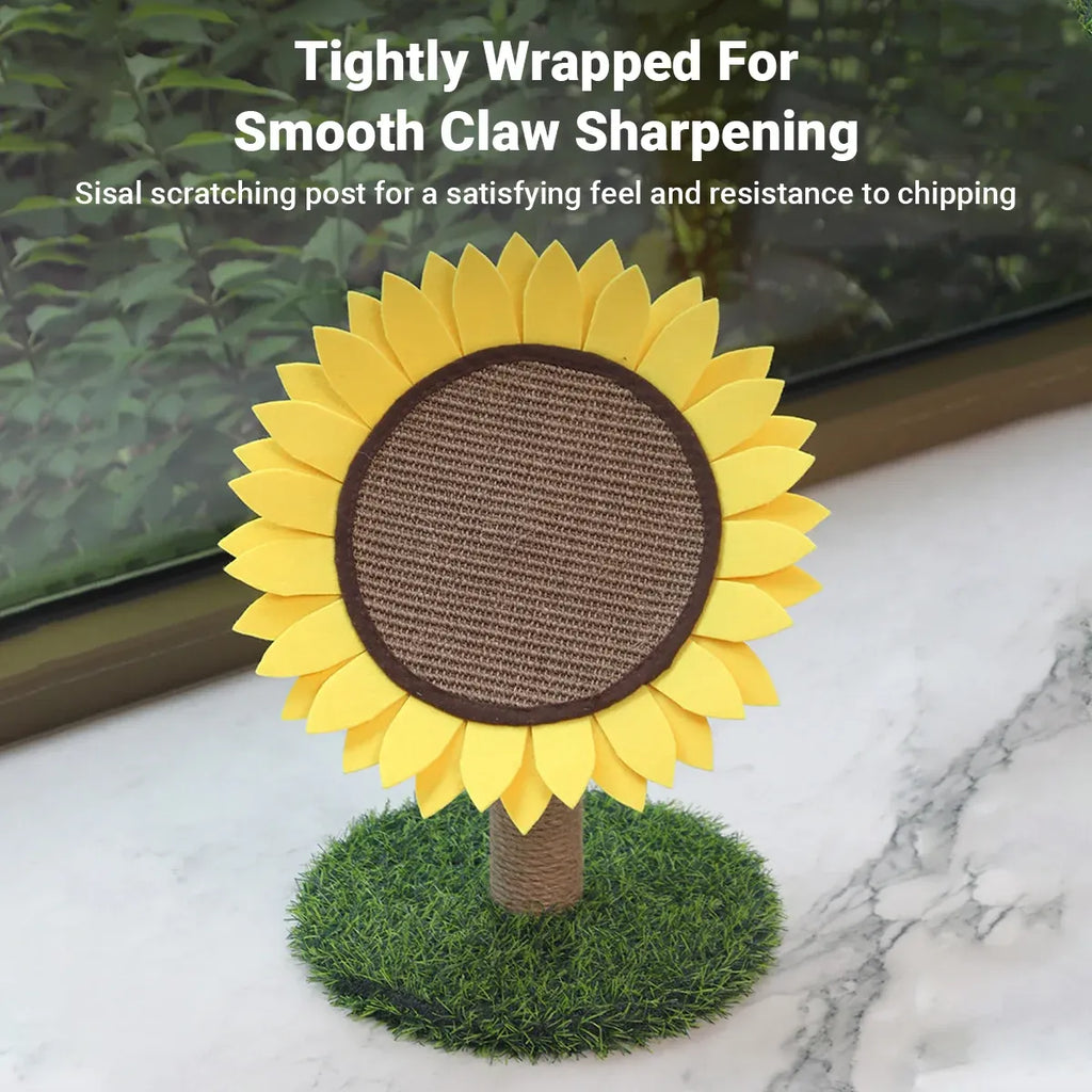 Sunflower Shaped Cat Scratcher Cat Tree Non-Shedding Durable