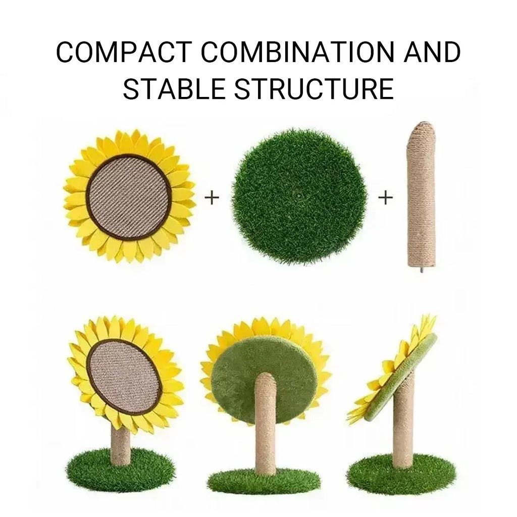 Sunflower Shaped Cat Scratcher Cat Tree Non-Shedding Durable