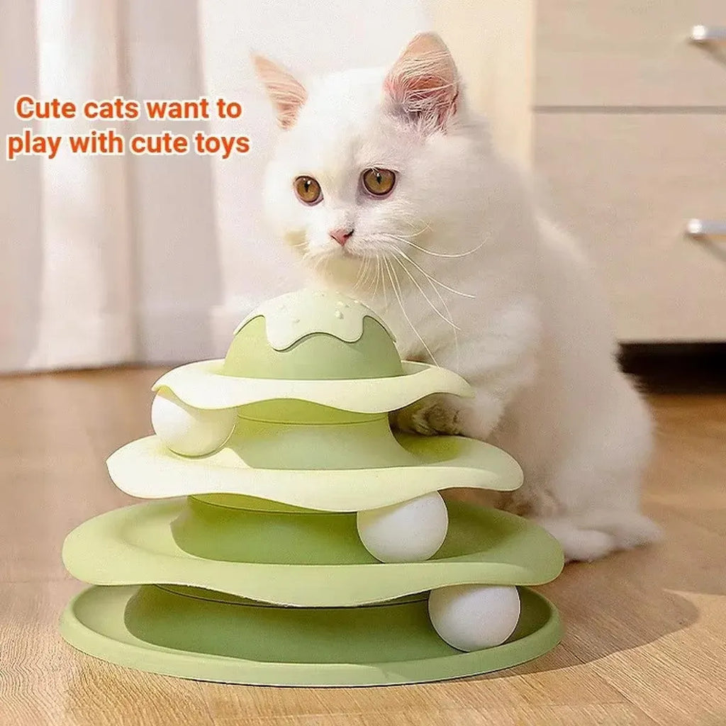 Funny Cat Toy Pet Toys Plastic Tower Interactive Track Ball Playing