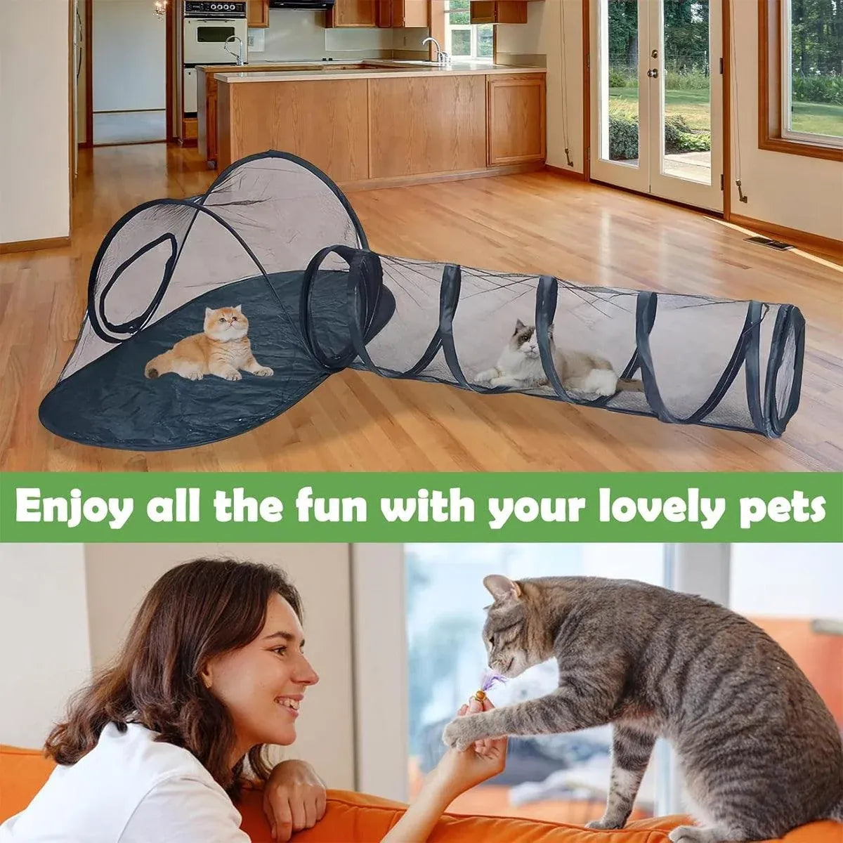 Outdoor Pet Tent Nest Foldable Cat Tunnel Playhouse Portable Shelter