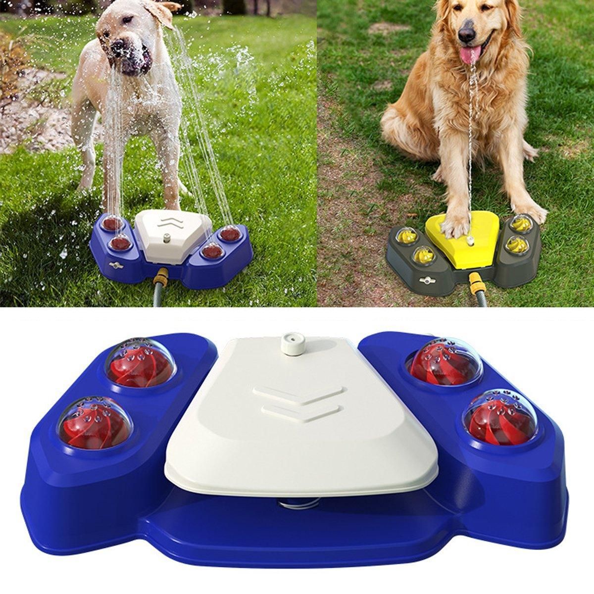 Automatic Water Feeder Dispenser with Bath Spray and Footstep Dog Toys