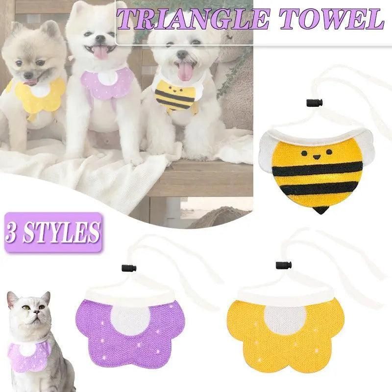 Pet Bandana Bib for Cats and Dogs Triangle Saliva Scarf