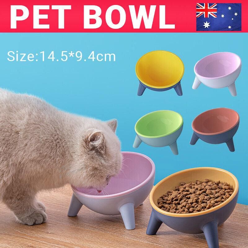 Raised Cat Bowl Pet Feeder Pet Bowl Elevated Dog Bowls 15° Tilted Pet