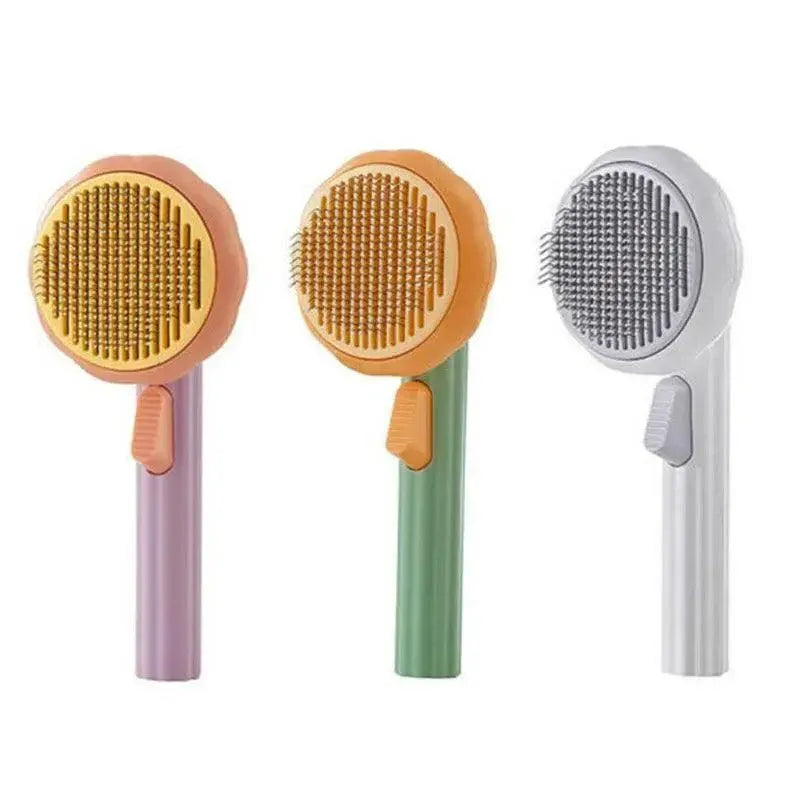 Self Cleaning Slicker Comb For Dog Cat Rabbit Puppy Grooming Pumpkin
