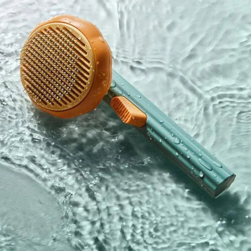 Self Cleaning Slicker Comb For Dog Cat Rabbit Puppy Grooming Pumpkin