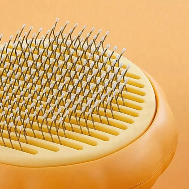 Self Cleaning Slicker Comb For Dog Cat Rabbit Puppy Grooming Pumpkin