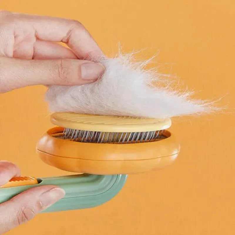 Self Cleaning Slicker Comb For Dog Cat Rabbit Puppy Grooming Pumpkin
