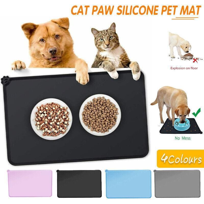 Silicone Pet Feeding Mat Dog Cat Food Bowl Placemat Waterproof