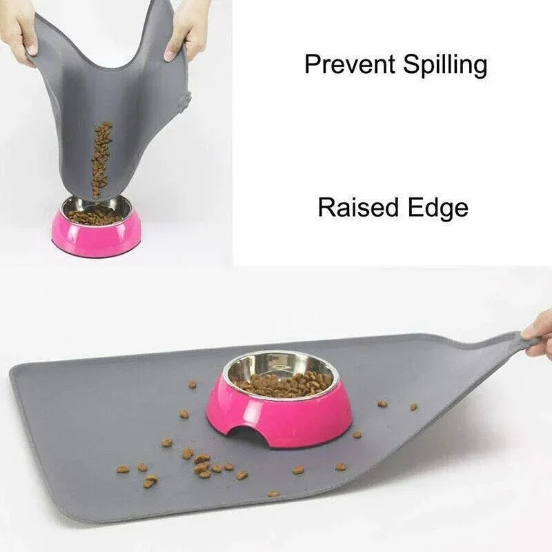 Silicone Pet Feeding Mat Dog Cat Food Bowl Placemat Waterproof